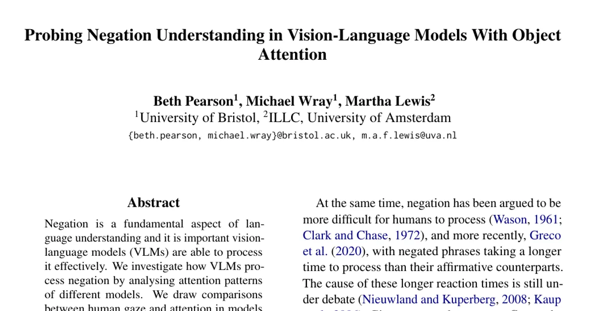 Probing Negation Understanding in Vision-Language Models With Object Attention