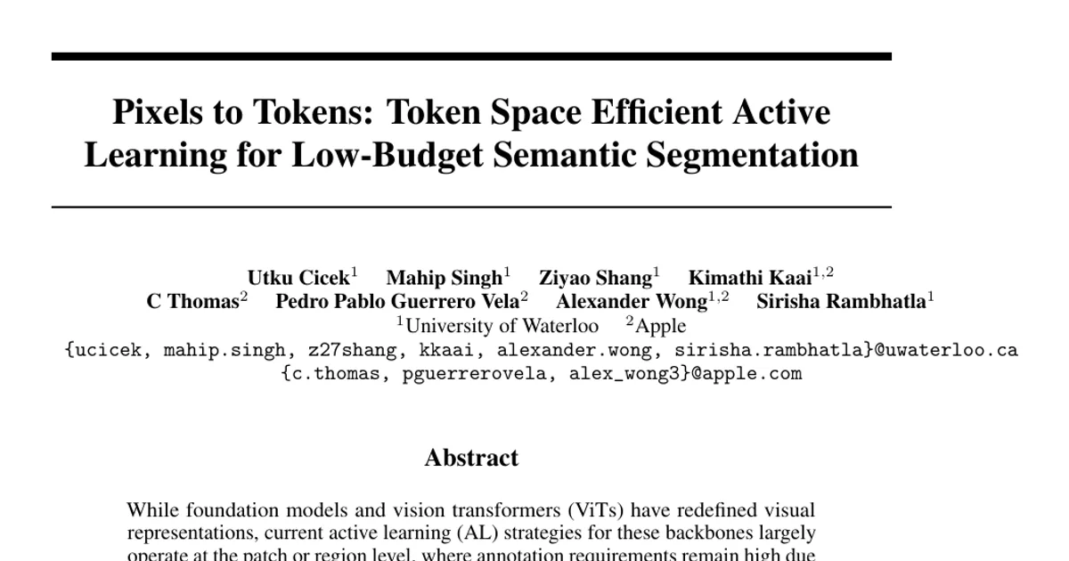 Pixels to Tokens: Token Space Efficient Active Learning for Low-Budget Semantic Segmentation