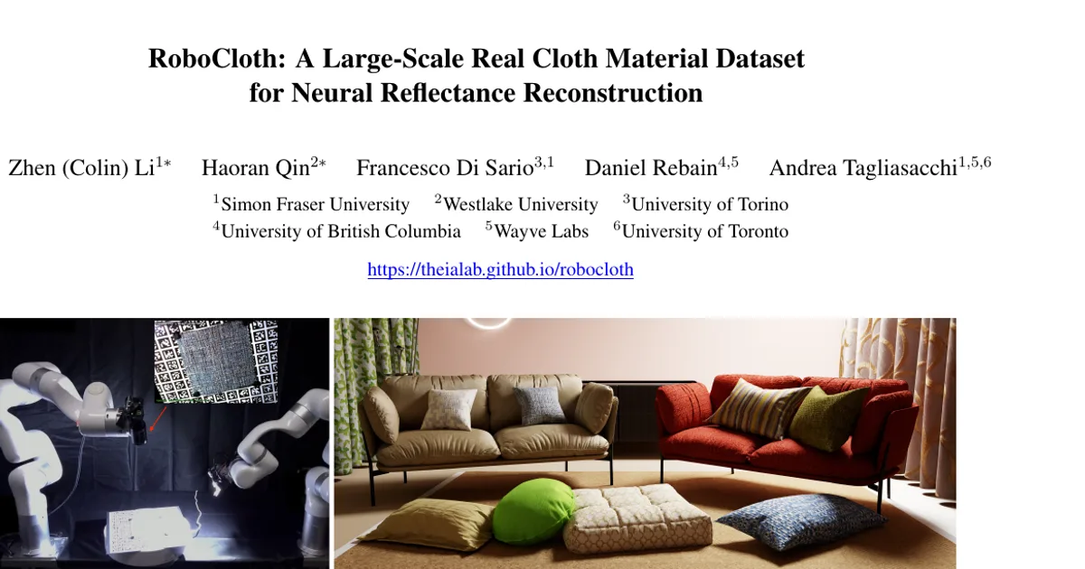 RoboCloth: A Large-Scale Real Cloth Material Dataset for Neural Reflectance Reconstruction