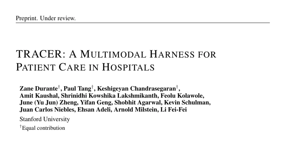 TRACER: A Multimodal Harness for Patient Care in Hospitals