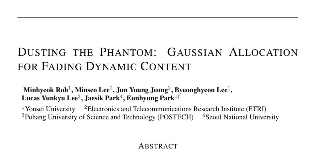 Dusting the Phantom: Gaussian Allocation for Fading Dynamic Content