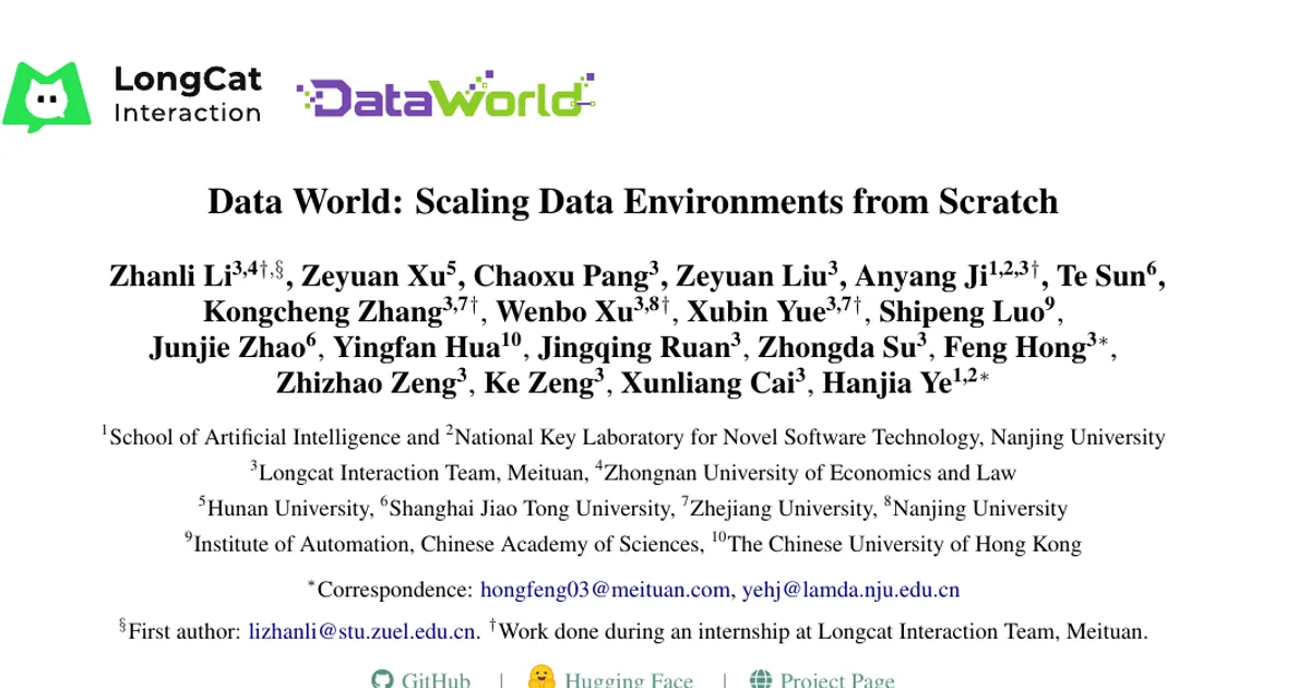 Data World: Scaling Data Environments from Scratch