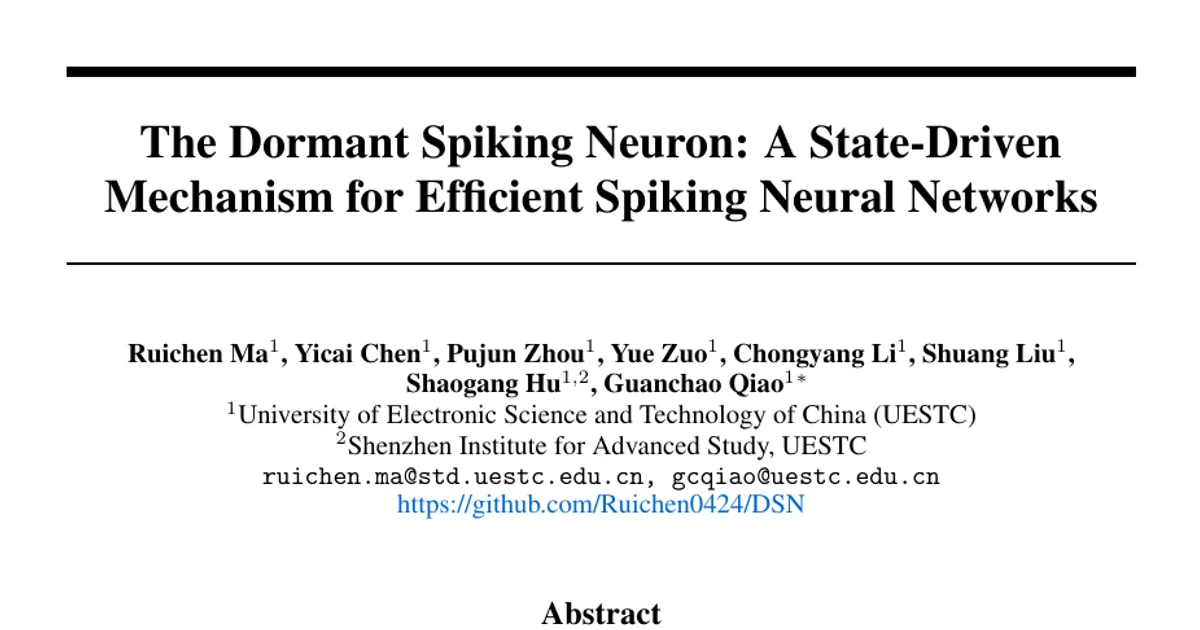 The Dormant Spiking Neuron: A State-Driven Mechanism for Efficient Spiking Neural Networks