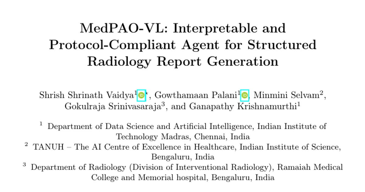 MedPAO-VL: Interpretable and Protocol-Compliant Agent for Structured Radiology Report Generation