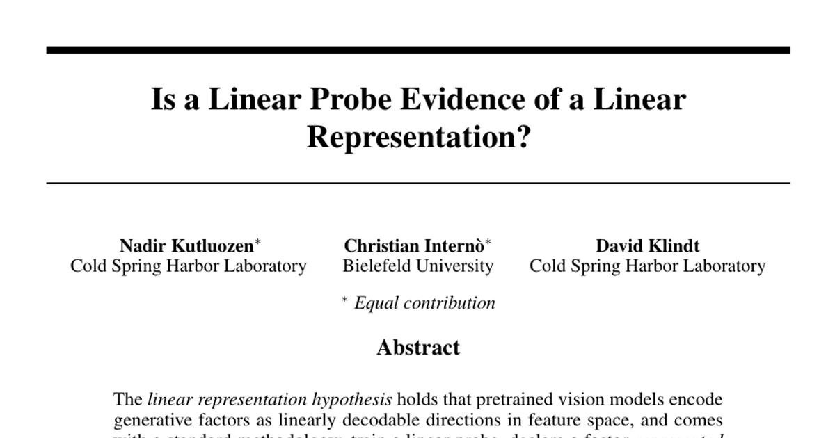 Is a Linear Probe Evidence of a Linear Representation?