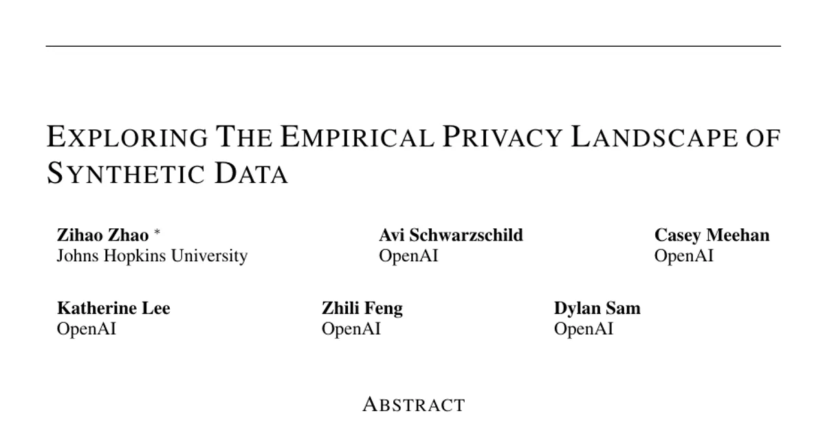 Exploring The Empirical Privacy Landscape of Synthetic Data