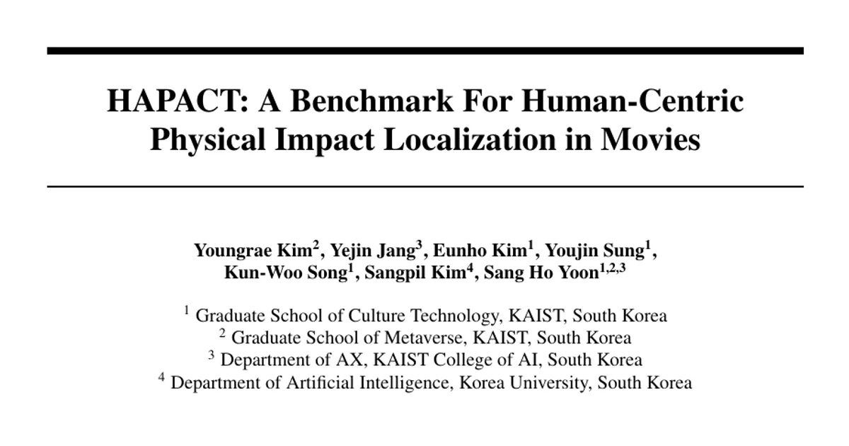 HAPACT: A Benchmark For Human-Centric Physical Impact Localization in Movies
