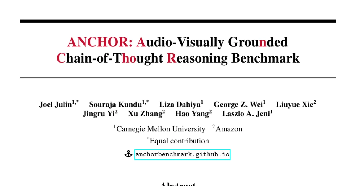 ANCHOR: Audio-Visually Grounded Chain-of-Thought Reasoning Benchmark