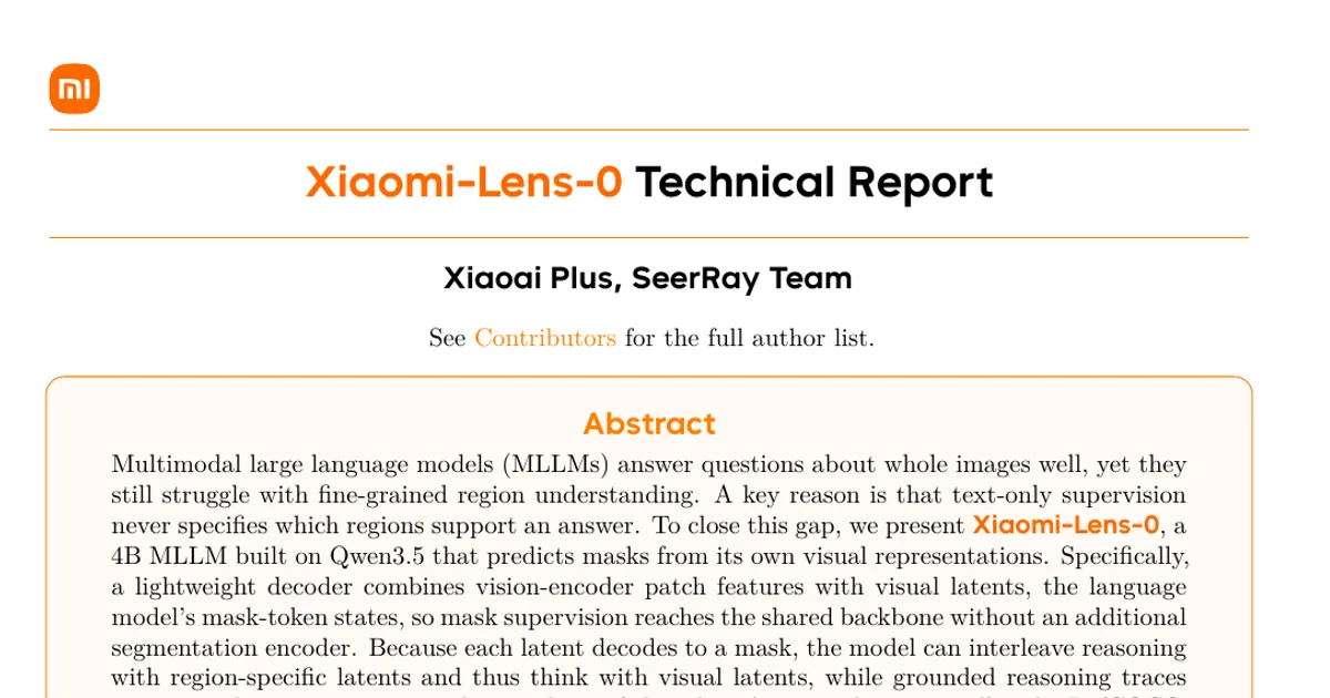 Xiaomi-Lens-0 Technical Report