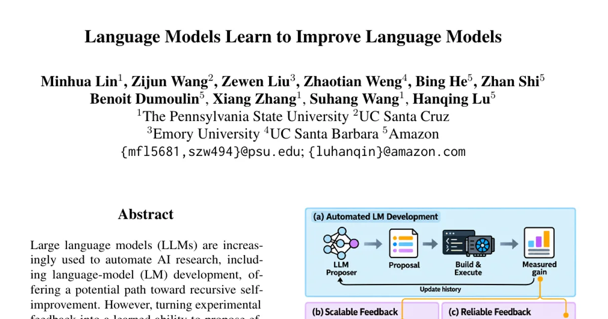 Language Models Learn to Improve Language Models