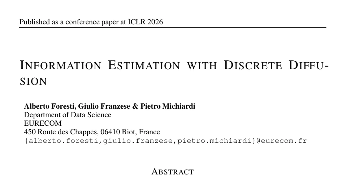 Information Estimation with Discrete Diffusion