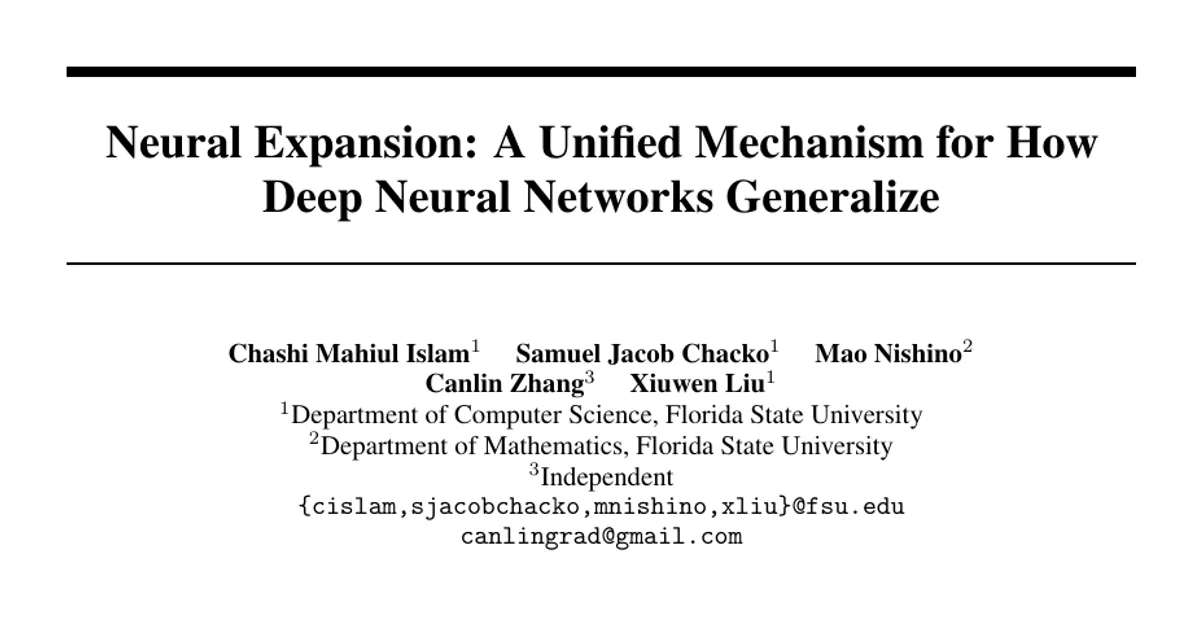 Neural Expansion: A Unified Mechanism for How Deep Neural Networks Generalize