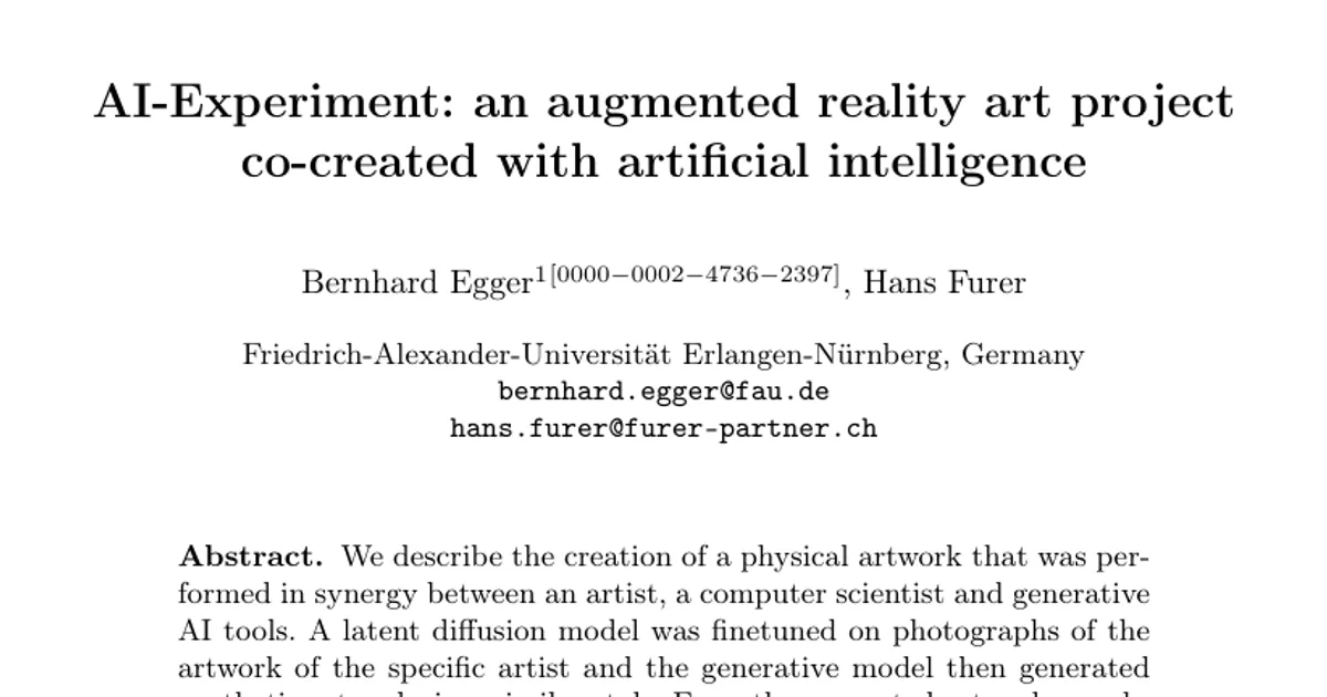 AI-Experiment: an augmented reality art project co-created with artificial intelligence