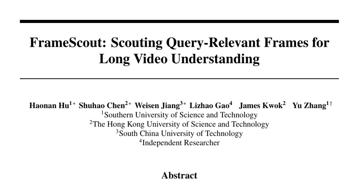 FrameScout: Scouting Query-Relevant Frames for Long Video Understanding