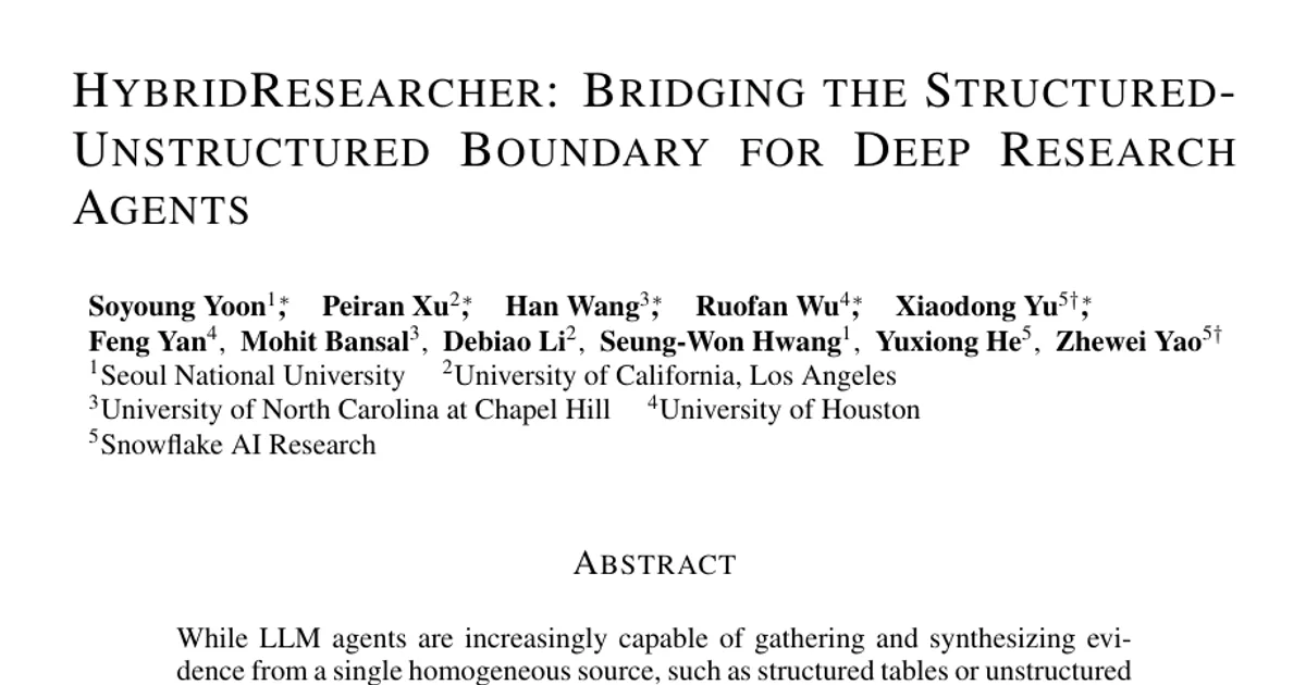 HybridResearcher: Bridging the Structured-Unstructured Boundary for Deep Research Agents