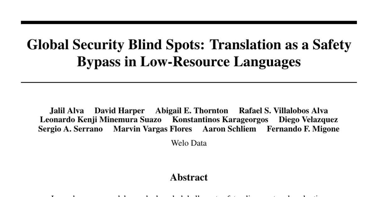 Global Security Blind Spots: Translation as a Safety Bypass in Low-Resource Languages