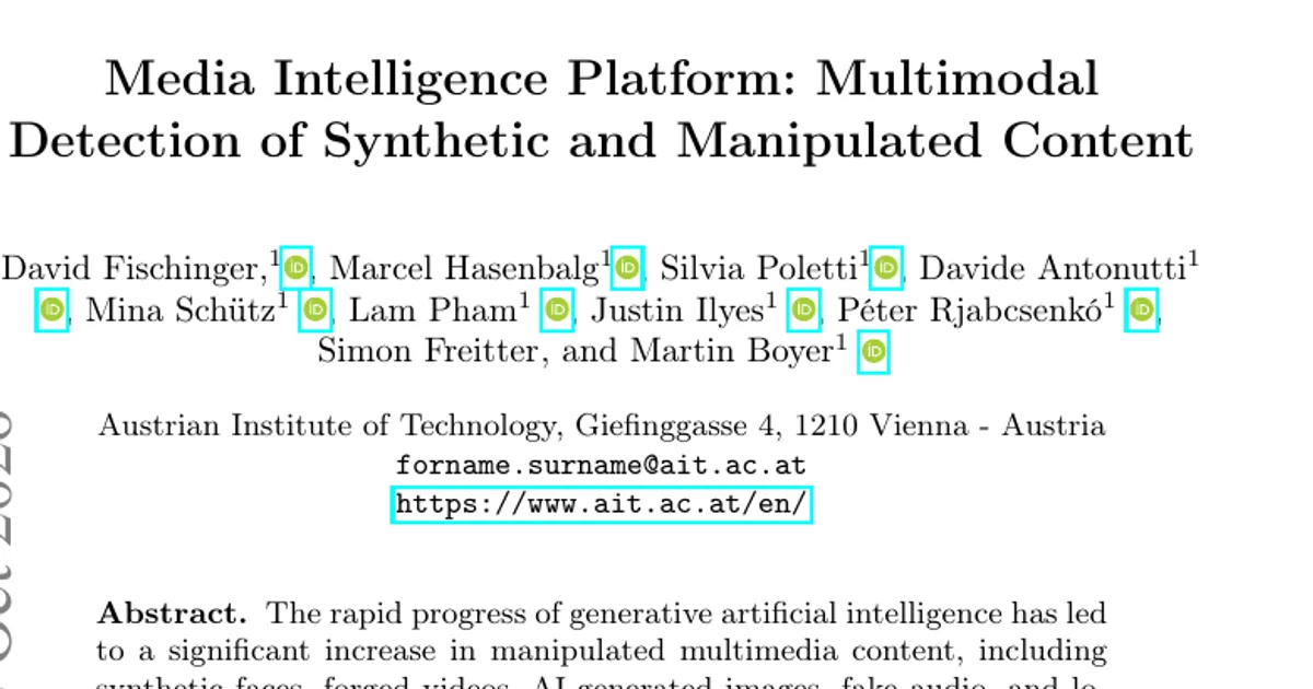 Media Intelligence Platform: Multimodal Detection of Synthetic and Manipulated Content