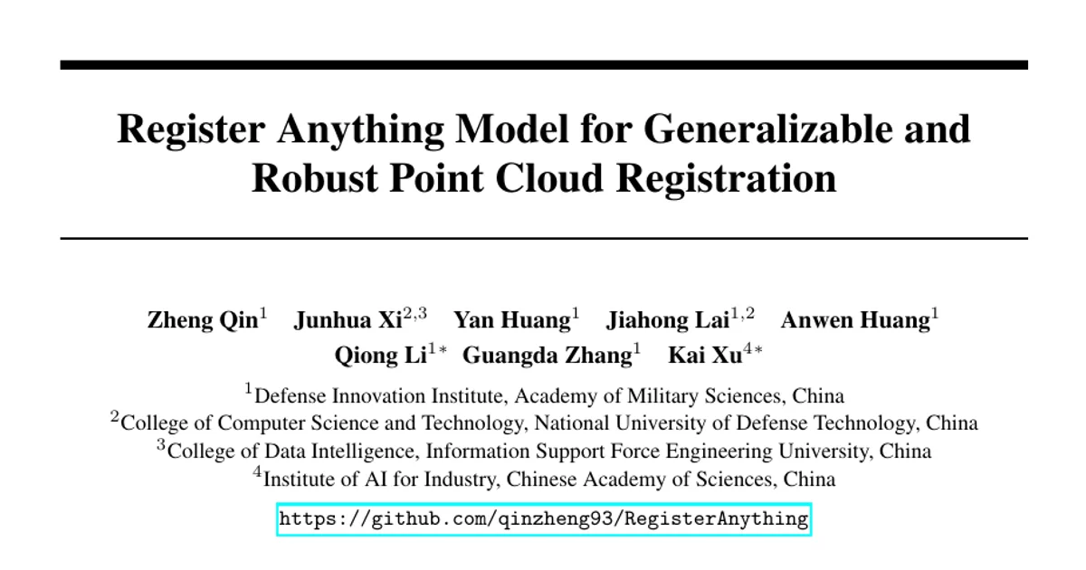 Register Anything Model for Generalizable and Robust Point Cloud Registration