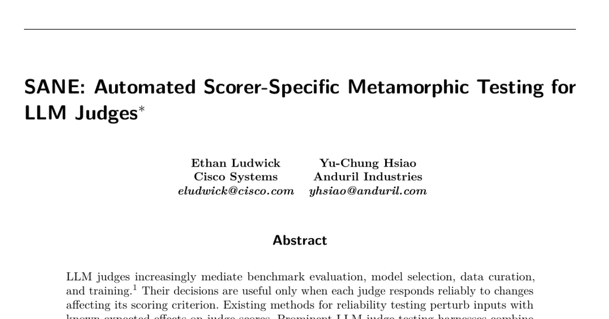 SANE: Automated Scorer-Specific Metamorphic Testing for LLM Judges