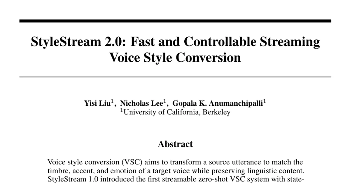 StyleStream 2.0: Fast and Controllable Streaming Voice Style Conversion