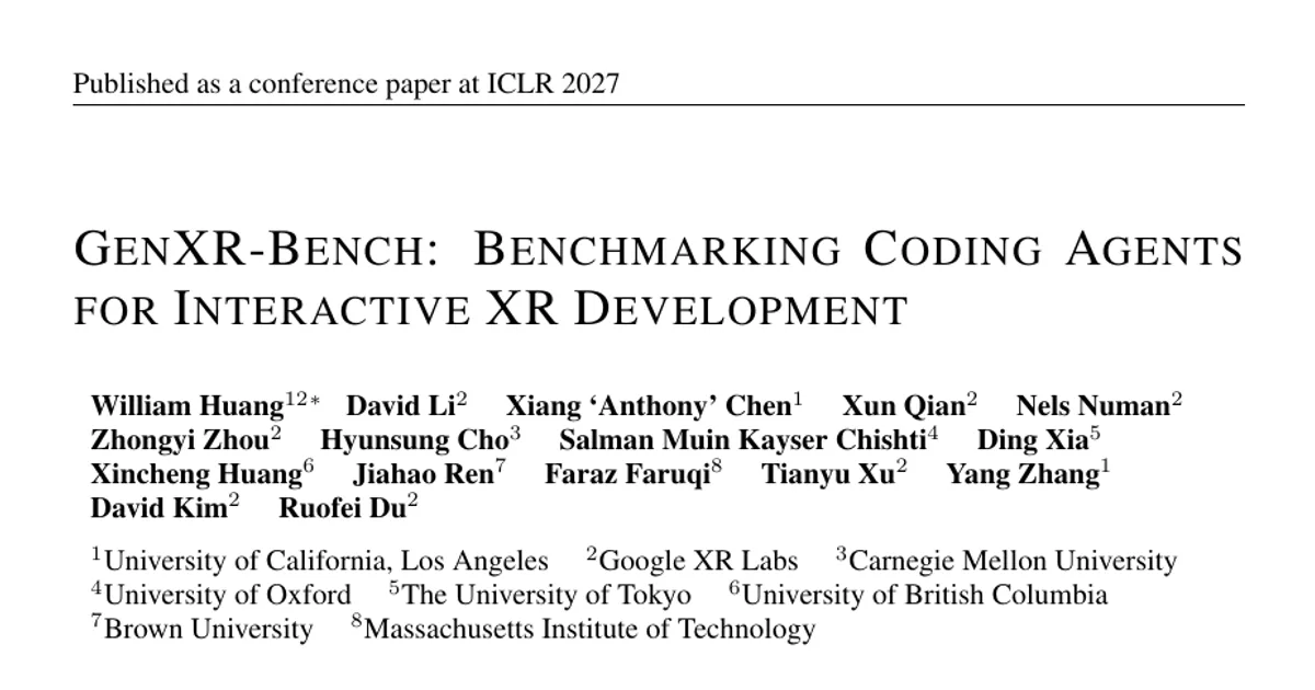 GenXR-Bench: Benchmarking Coding Agents for Interactive XR Development