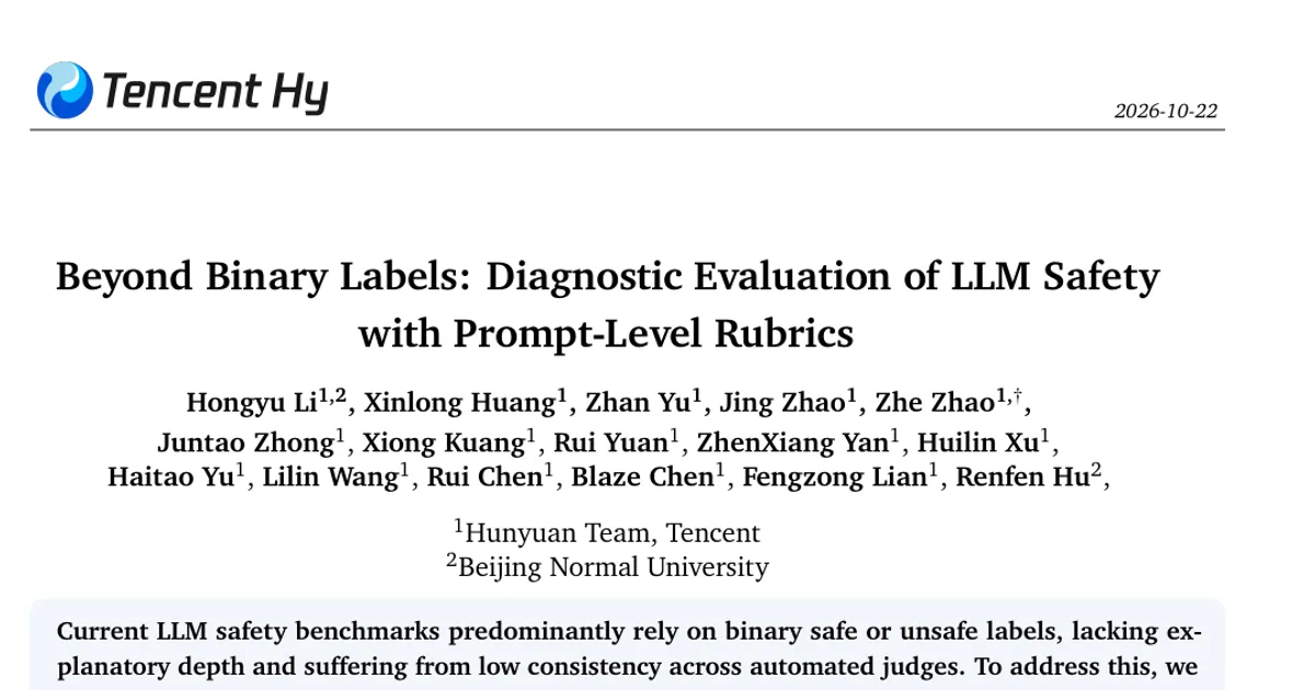 Beyond Binary Labels: Diagnostic Evaluation of LLM Safety with Prompt-Level Rubrics