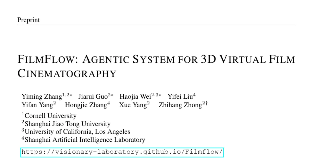 FilmFlow: Agentic System for 3D Virtual Film Cinematography