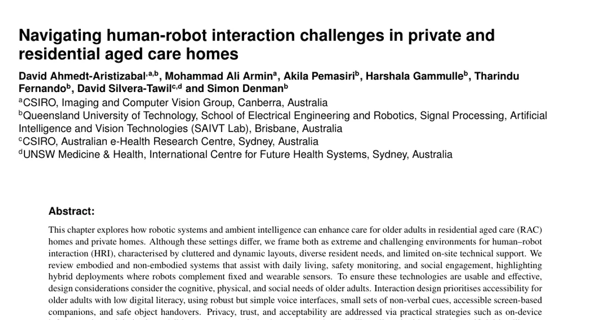 Navigating human-robot interaction challenges in private and residential aged care homes