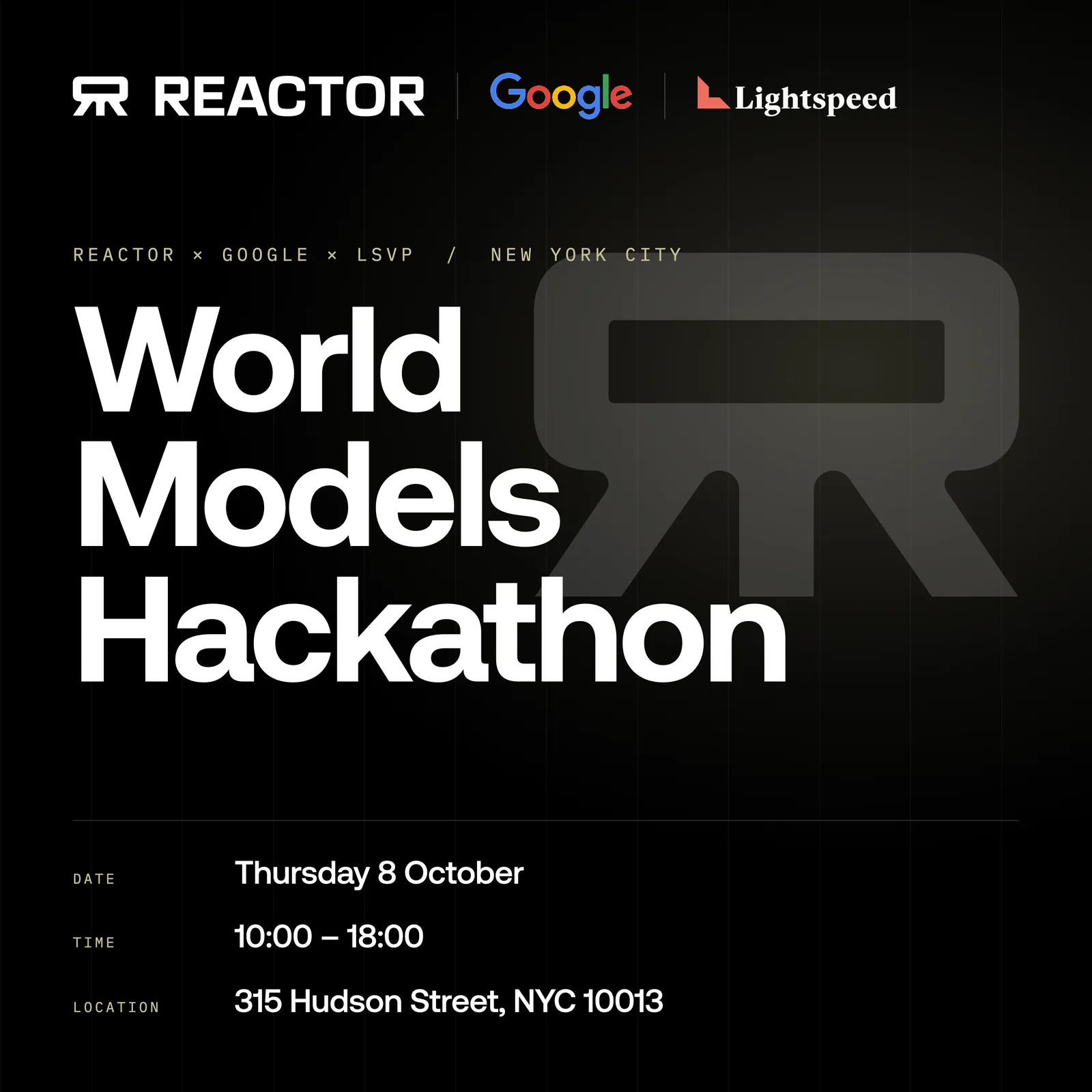 Reactor x Google: World Models Hackathon