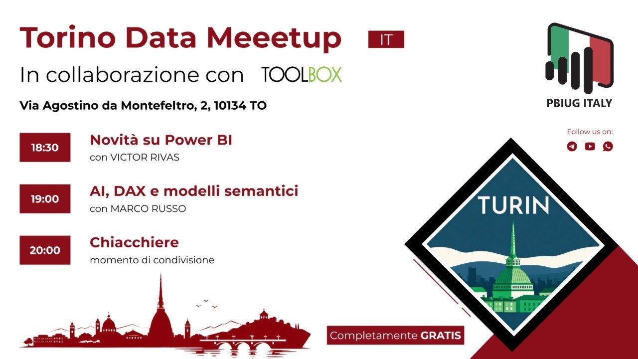 Torino Data Meetup #3 - AI, DAX e Modelli Semantici con Marco Russo