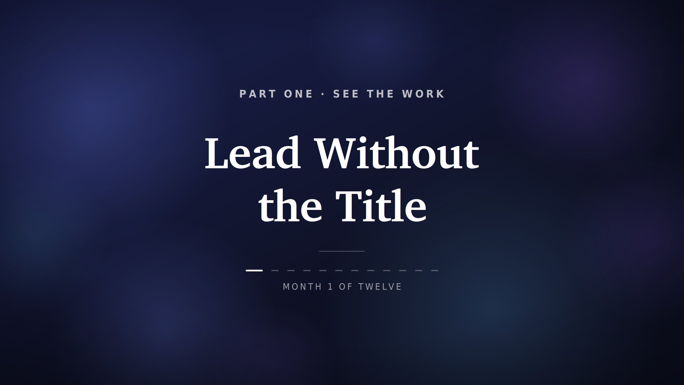 Lead Without the Title: A Diagnostic Lab for AI Professionals