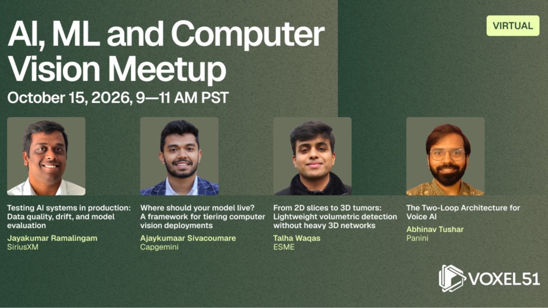 Oct 15 - AI, ML, and Computer Vision Meetup