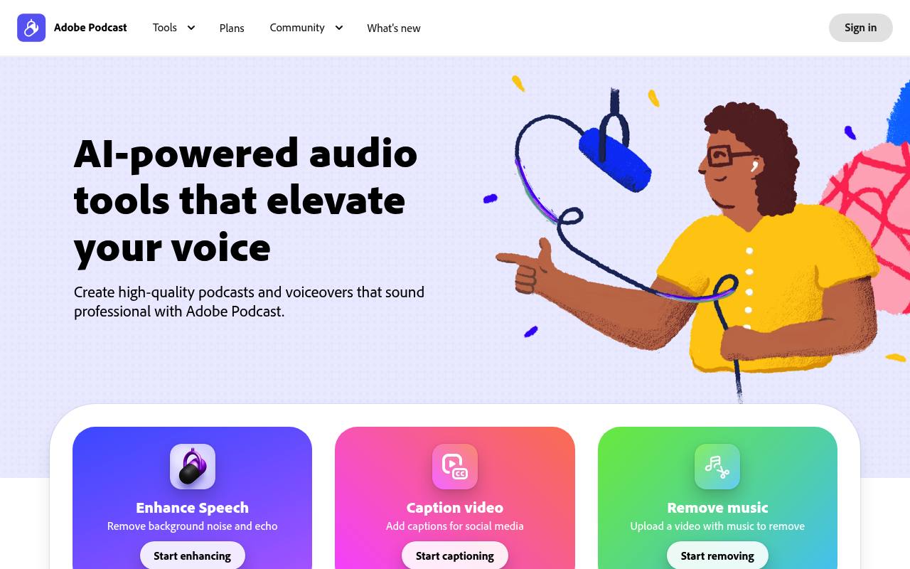 Adobe Podcast - AI Audio Enhancement and Podcast Creation | AI.info