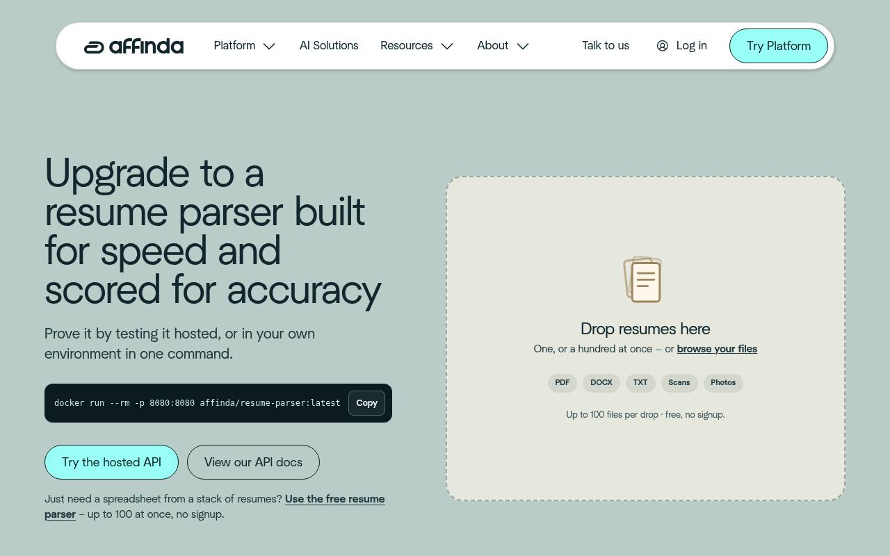 Affinda Resume Parser