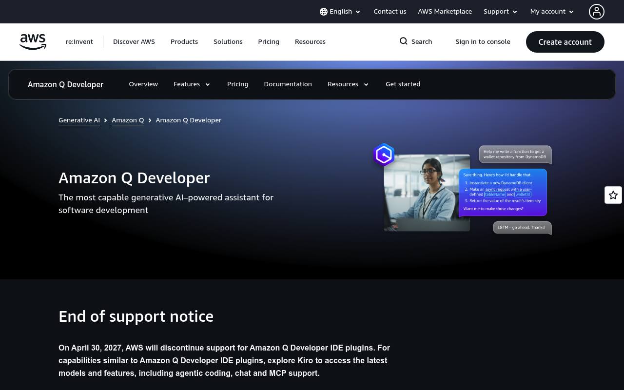 Amazon Q Developer - AWS AI Coding Assistant | AI.info