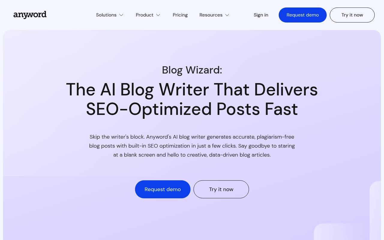 Anyword Blog Wizard
