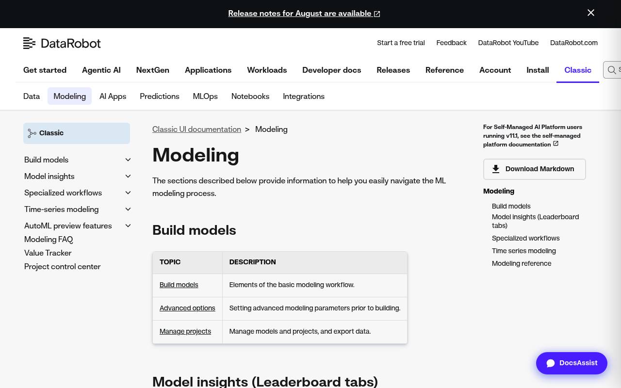 DataRobot AI Platform (AutoML)