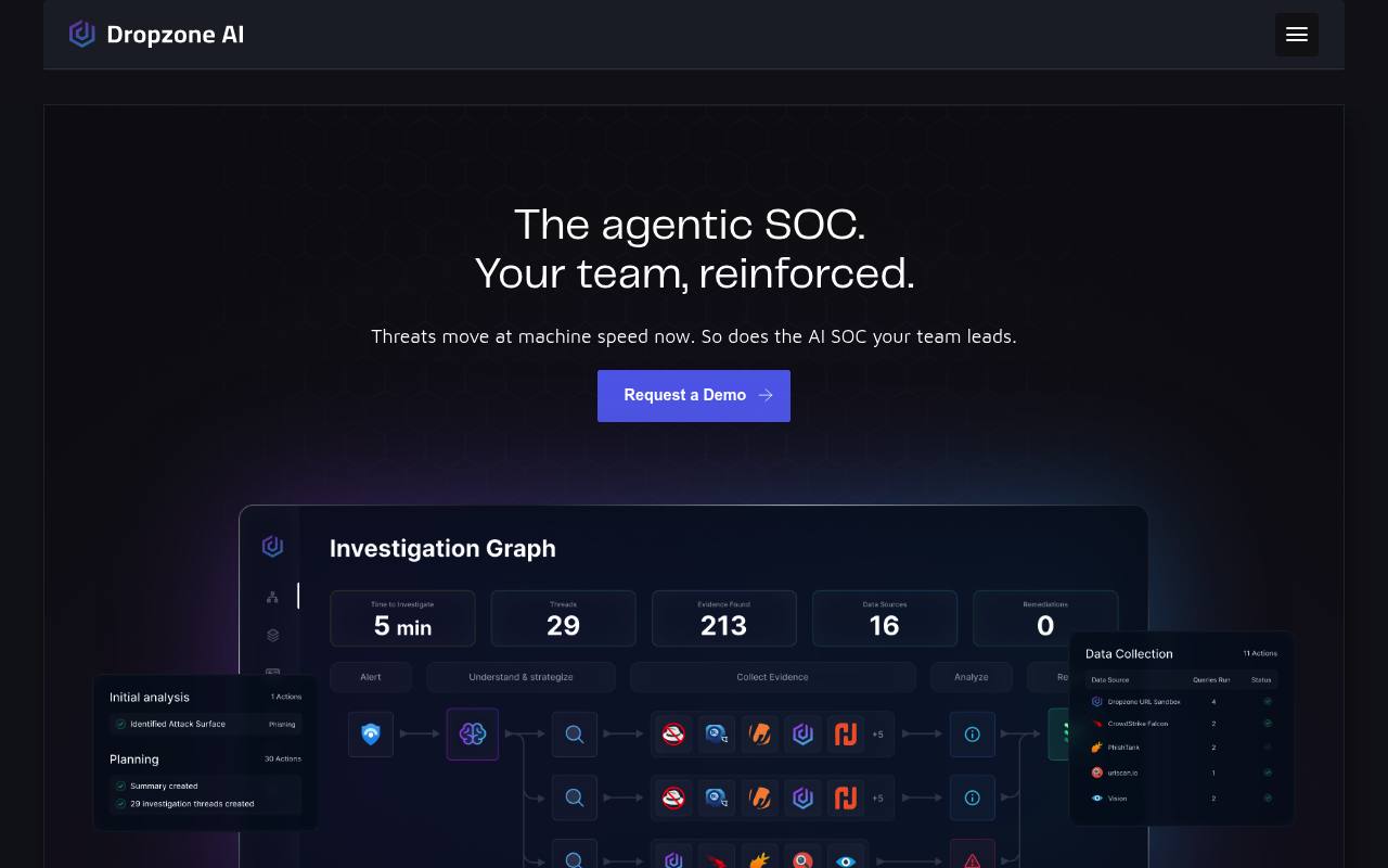 Dropzone AI SOC Analyst Platform