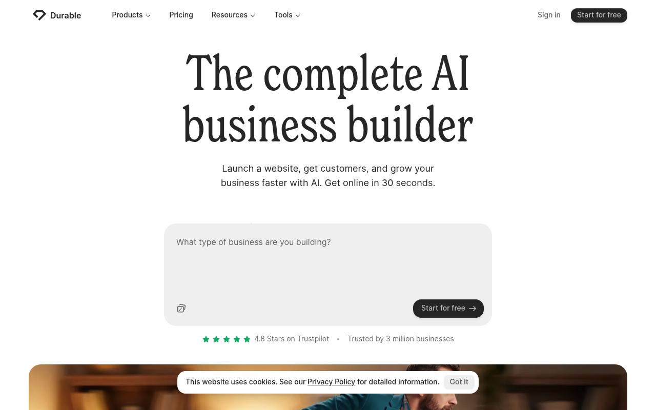 Durable Review 2026 — AI Website Builder for Small Businesses in 30 Seconds