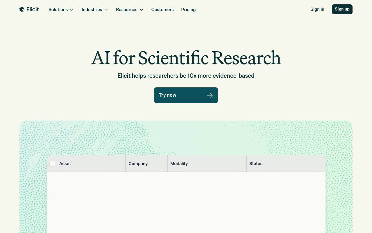 Elicit - AI Literature Review and Research Assistant | AI.info