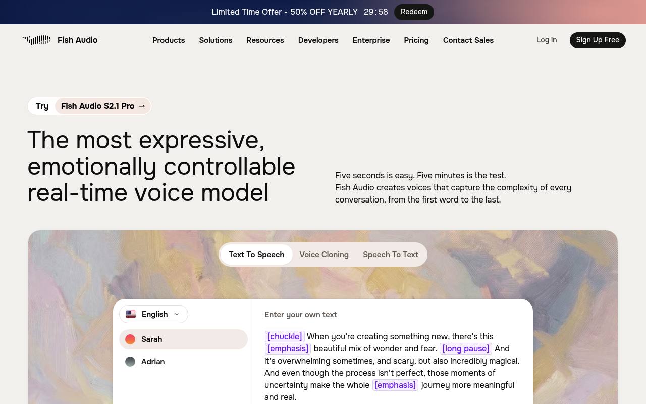 Fish Audio Review 2026 — Open-Source Voice Cloning and Real-Time TTS