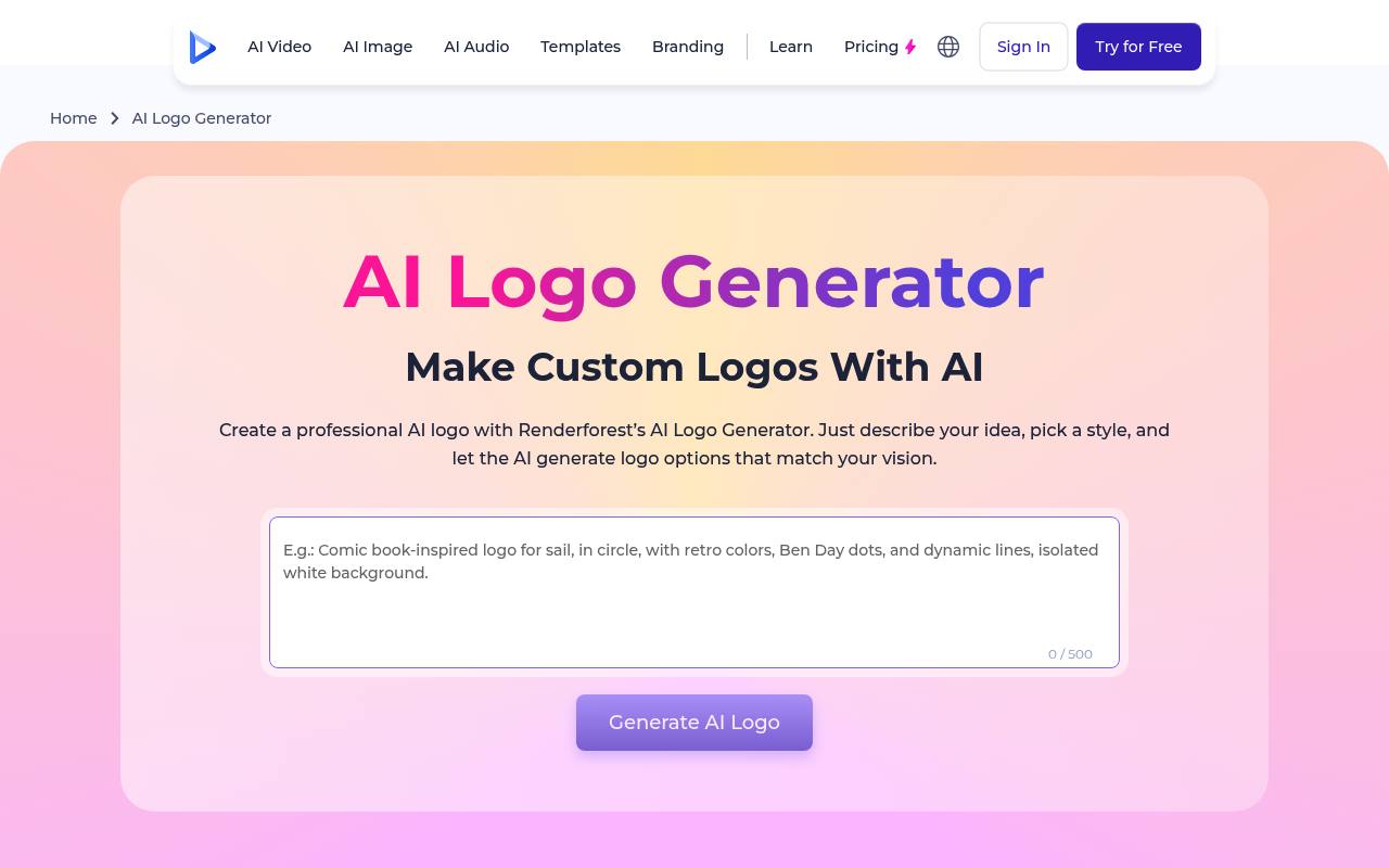 Renderforest AI Logo Maker
