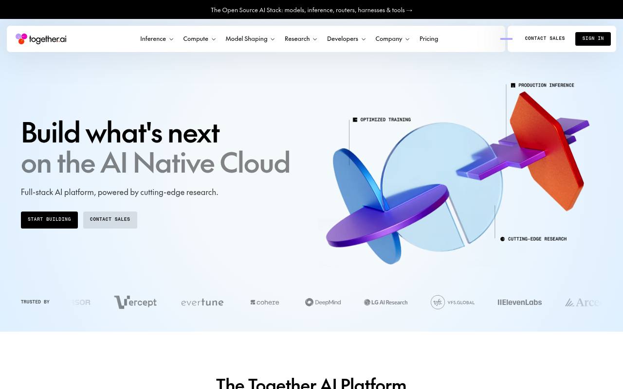 Together AI - Open-Source Model API & Fine-Tuning Platform | AI.info